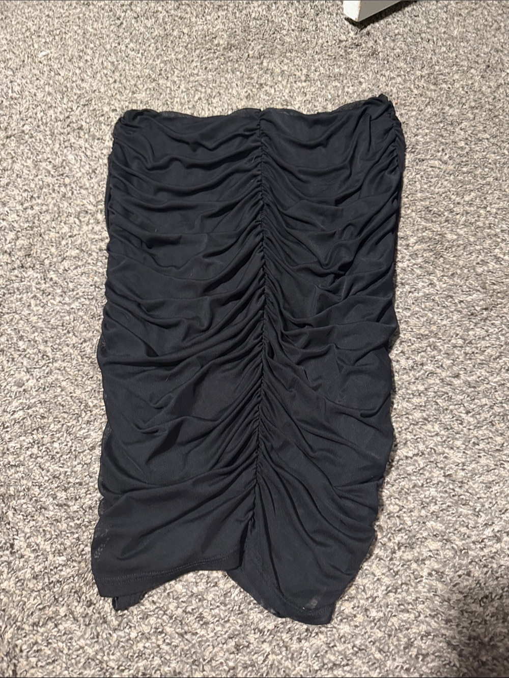 Fashion Nova Black Ruched Midi Skirt